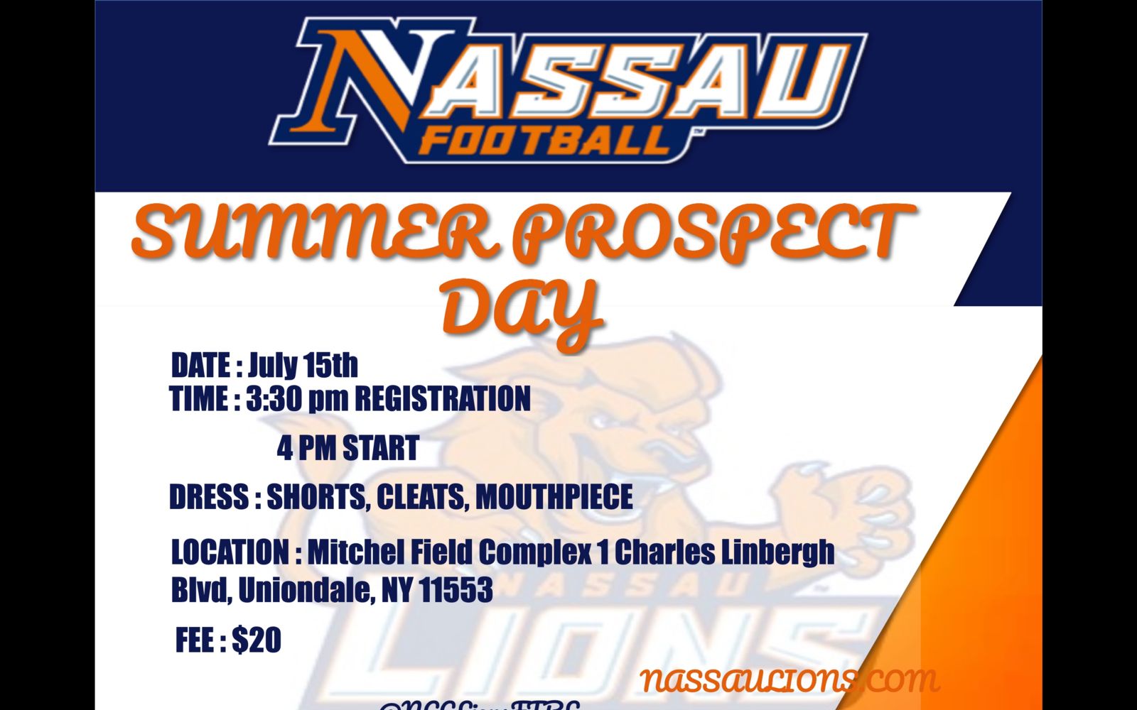 Nassau Community College Football Camps powered by Oasys Sports